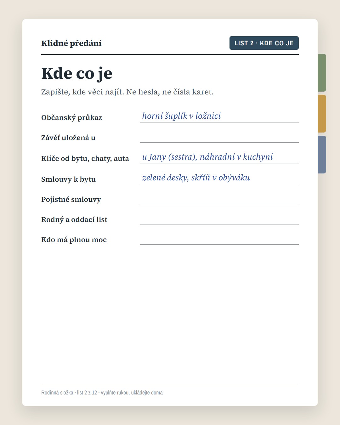 Klidné předání · 6